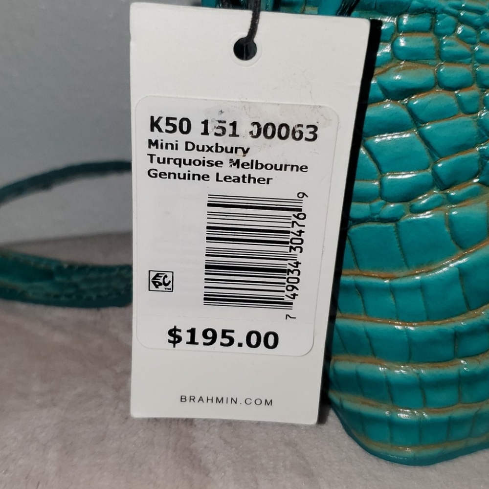 Brahmin Mini Duxbury Turquoise Melbourne Crossbody - Picture 11 of 14